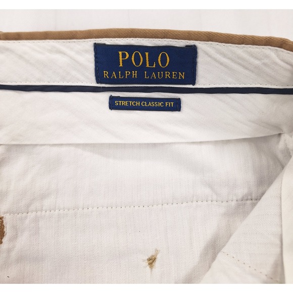 Polo Ralph Lauren Mens 32x32 Stretch Classic Fit Chino Pants Khaki Tan Cotton - Picture 5 of 7
